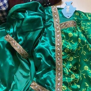 BWNT green and gold and silver dress